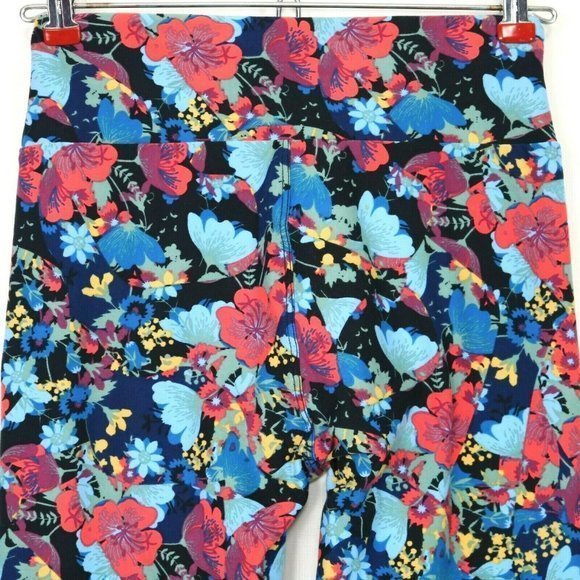 LuLaRoe Leggings Black Blue Pink Yellow Purple Floral One Size OS‎ - Picture 6 of 11